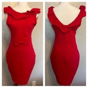 RED Valentino Red Ruffle Dress